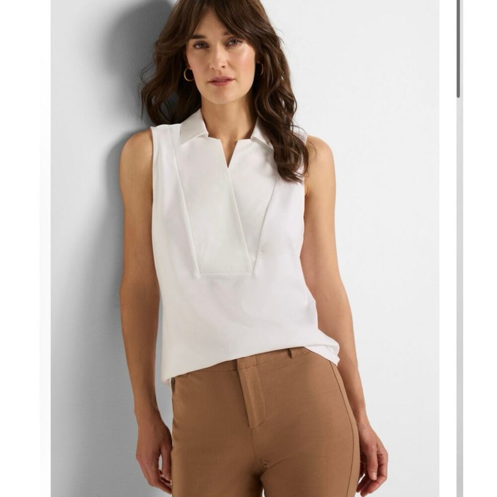 NWOT Nic + Zoe Easy Collar Tank in White SZ XS